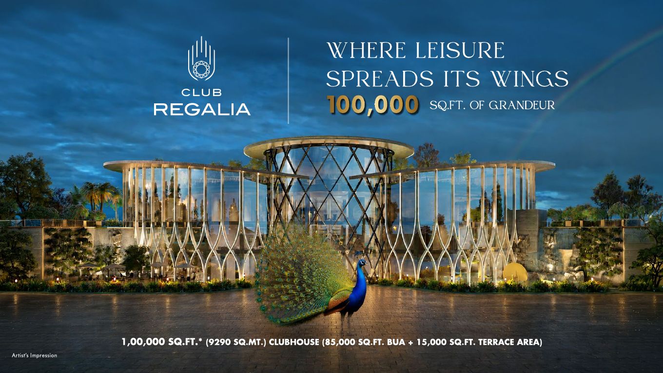 Club Regalia — Gaur Alaris clubhouse, 1,00,000 sq.ft. of grandeur (artist's impression)